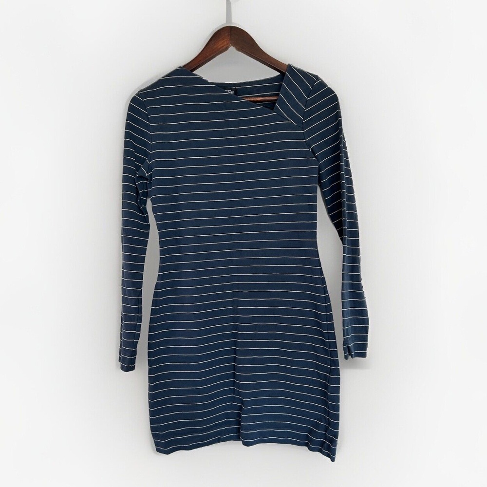 Kate Spade Saturday Navy Blue Striped Long Sleeve Mini Dress‎ Preppy S